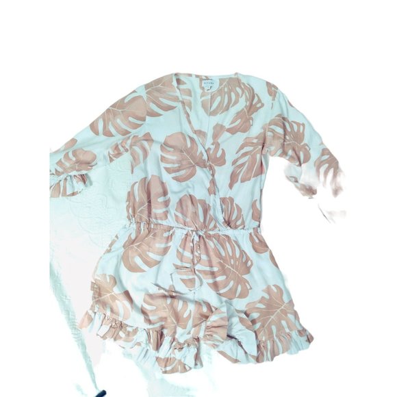 Piyama lightweight Monstera Leaf Romper Size Large - Picture 10 of 14